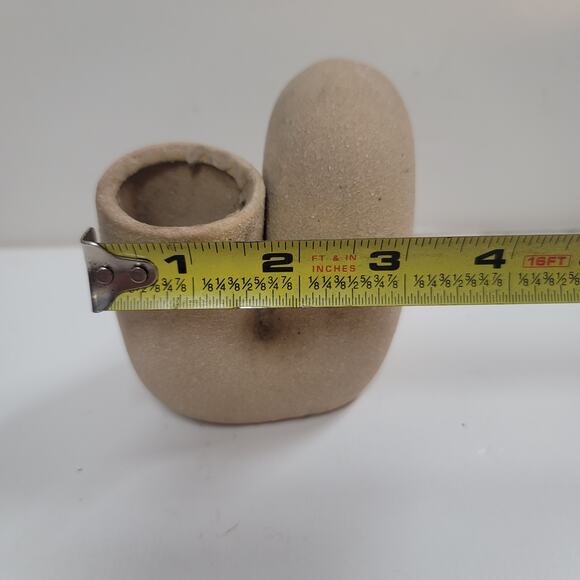 Free-form vase Southwestern Modern Adobe 4" tall tubular Ceramic slight texture - Picture 3 of 8